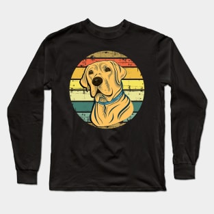 Retro Design Yellow Labrador Retriever Dog Long Sleeve T-Shirt